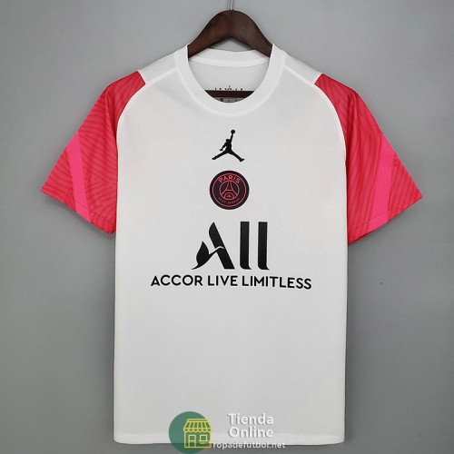 Camiseta PSG x JORDAN Training Blanco Rosado 2021/2022