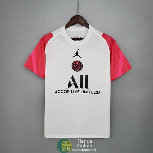 Camiseta PSG x JORDAN Training Blanco Rosado 2021/2022