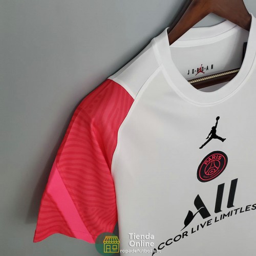 Camiseta PSG x JORDAN Training Blanco Rosado 2021/2022