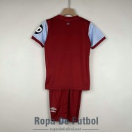 Camiseta West Ham United Ninos Primera Equipacion 2023/2024