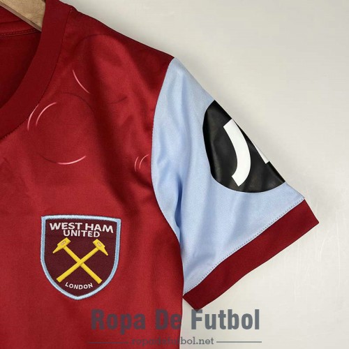 Camiseta West Ham United Ninos Primera Equipacion 2023/2024