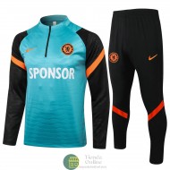 Chelsea Sudadera De Entrenamiento Verde + Pantalon Negro 2021/2022