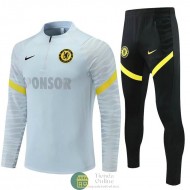 Chelsea Sudadera De Entrenamiento Gris Negro + Pantalon 2021/2022