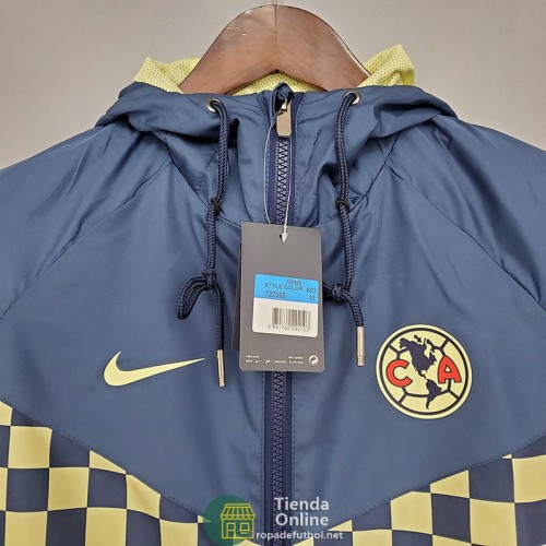 Club America Chaqueta Rompevientos Amarillo Azul Plaid 2021/2022