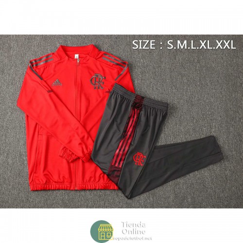 Flamengo Chaqueta Rojo + Pantalon Negro 2021/2022