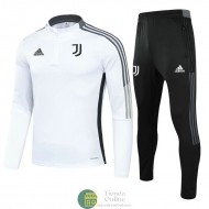 Juventus Sudadera De Entrenamiento Blanco + Pantalon Negro 2021/2022