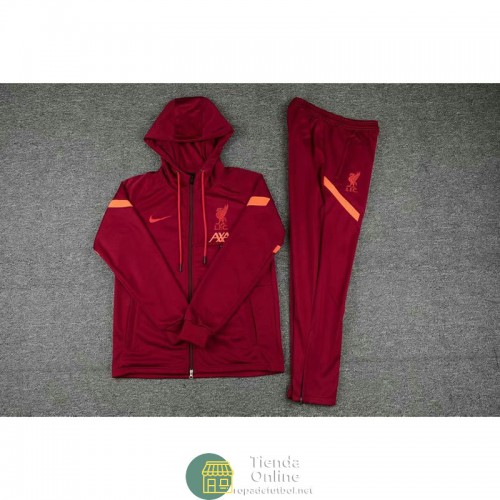 Liverpool Chaqueta Capucha Rojo + Pantalon Rojo 2021/2022