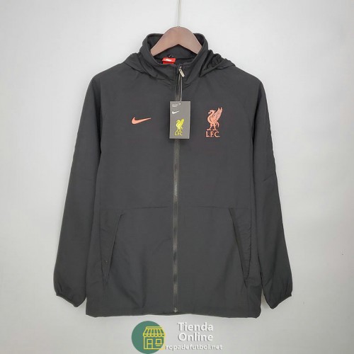 Liverpool Chaqueta Rompevientos Negro Naranja 2021/2022