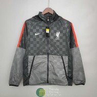 Liverpool Chaqueta Rompevientos Negro Plaid 2021/2022