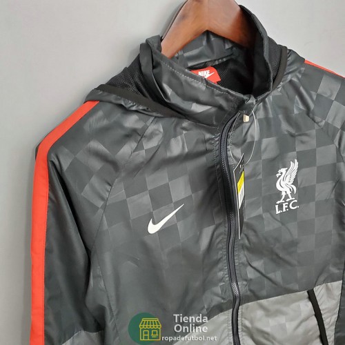 Liverpool Chaqueta Rompevientos Negro Plaid 2021/2022