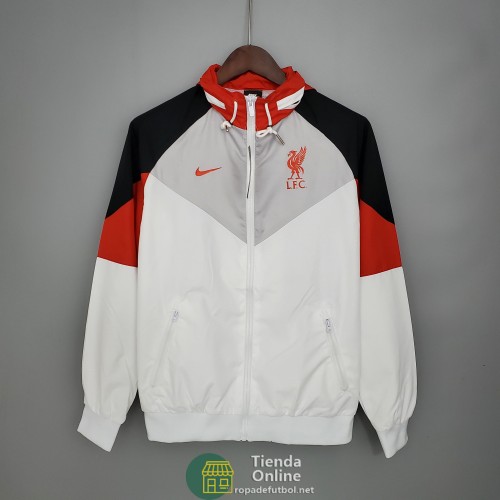 Liverpool Chaqueta Rompevientos Negro Blanco Rojo 2021/2022