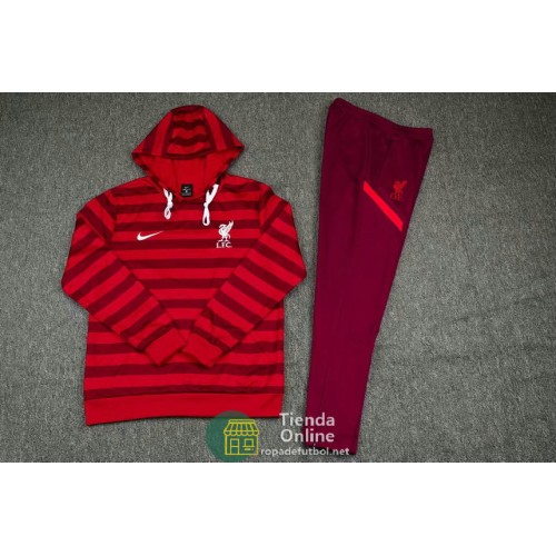 Liverpool Sudadera Capucha Rojo II + Pantalon Rojo 2021/2022