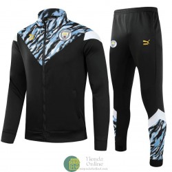 Manchester City Chaqueta Negro Azul + Pantalon Negro 2021/2022