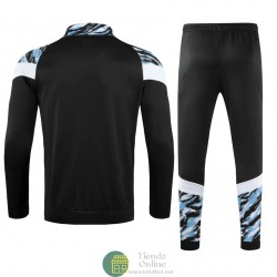 Manchester City Chaqueta Negro Azul + Pantalon Negro 2021/2022