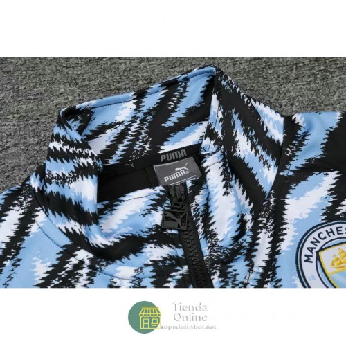 Manchester City Chaqueta Negro Azul + Pantalon Negro 2021/2022