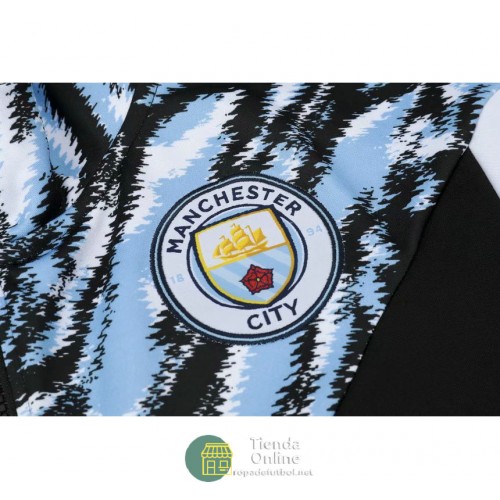 Manchester City Chaqueta Negro Azul + Pantalon Negro 2021/2022