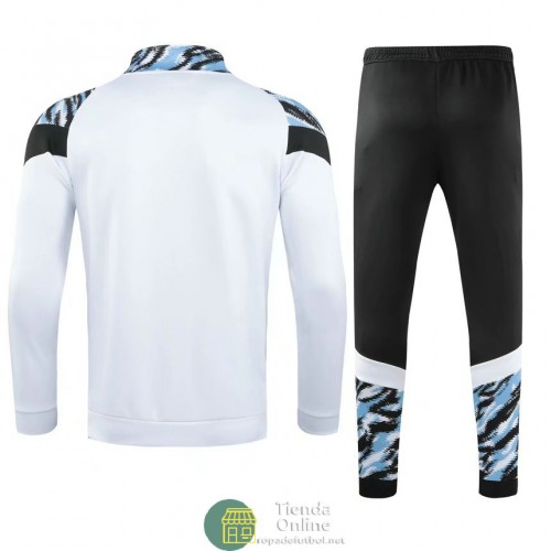 Manchester City Chaqueta Blanco Azul + Pantalon Negro 2021/2022