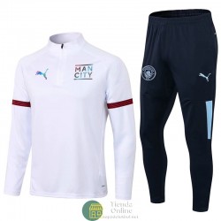 Manchester City Sudadera De Entrenamiento Blanco II + Pantalon 2021/2022