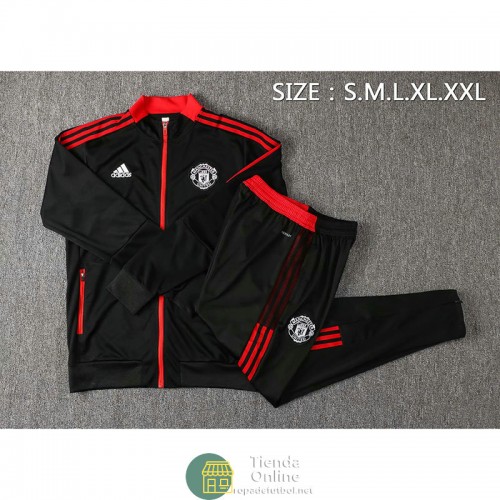 Manchester United Chaqueta Negro III + Pantalon Negro 2021/2022