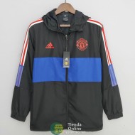 Manchester United Chaqueta Rompevientos Negro Azul II 2022/2023