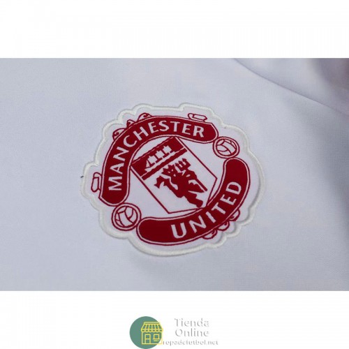 Manchester United Sudadera De Entrenamiento Blanco III + Pantalon Negro 2021/2022