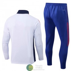 Olympique Lyonnais Sudadera De Entrenamiento Blanco + Pantalon Azul 2021/2022