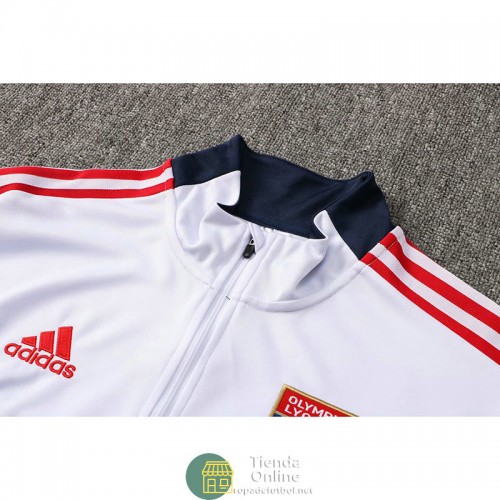 Olympique Lyonnais Sudadera De Entrenamiento Blanco + Pantalon Azul 2021/2022