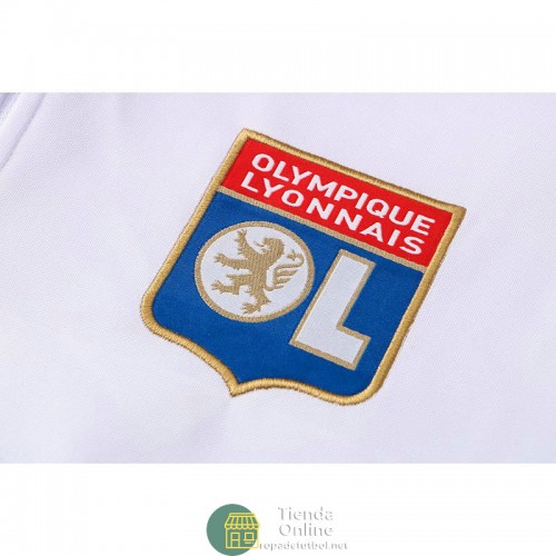 Olympique Lyonnais Sudadera De Entrenamiento Blanco + Pantalon Azul 2021/2022