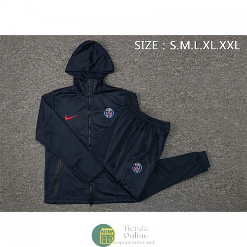 PSG Chaqueta Capucha Royal + Pantalon Royal 2021/2022