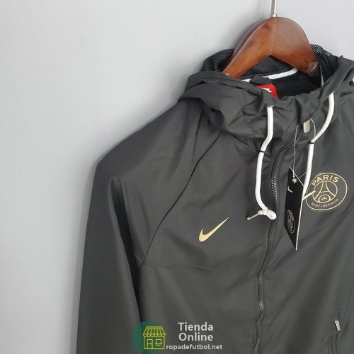 PSG Chaqueta Rompevientos Negro Golden 2021/2022