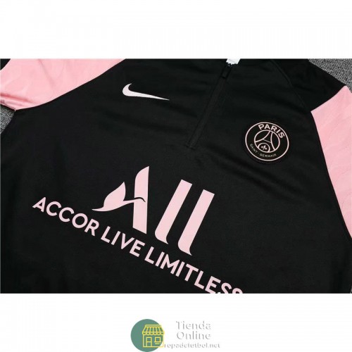 PSG Sudadera De Entrenamiento Negro Rosado + Pantalon 2021/2022