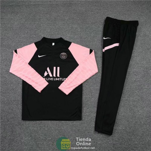 PSG Sudadera De Entrenamiento Negro Rosado + Pantalon 2021/2022