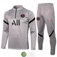 PSG Sudadera De Entrenamiento Gris + Pantalon Gris 2021/2022