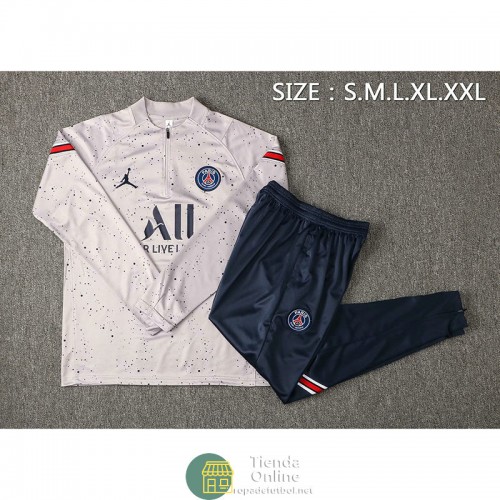 PSG Sudadera De Entrenamiento Light Gris Dots + Pantalon 2021/2022