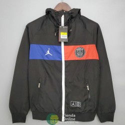 PSG x JORDAN Chaqueta Rompevientos Negro Azul Rojo 2021/2022