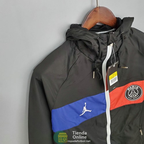 PSG x JORDAN Chaqueta Rompevientos Negro Azul Rojo 2021/2022