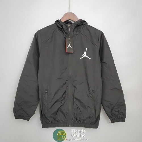 PSG x JORDAN Chaqueta Rompevientos Negro Blanco 2021/2022