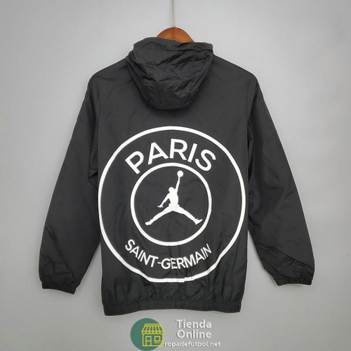 PSG x JORDAN Chaqueta Rompevientos Negro Blanco 2021/2022