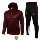 PSG x Jordan Chaqueta Capucha Burgundy + Pantalon Negro 2021/2022