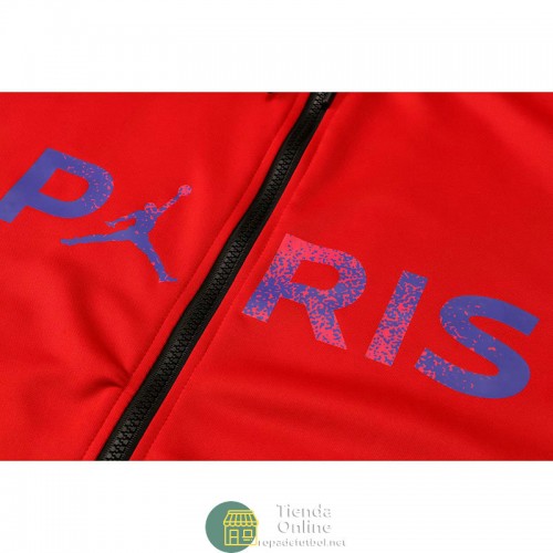 PSG x Jordan Chaqueta Capucha Rojo + Pantalon Negro 2021/2022