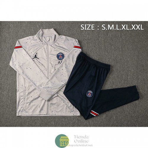 PSG x Jordan Chaqueta Gris Spots + Pantalon Armada 2021/2022