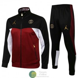 PSG x Jordan Chaqueta Rojo Blanco Negro + Pantalon Negro 2021/2022