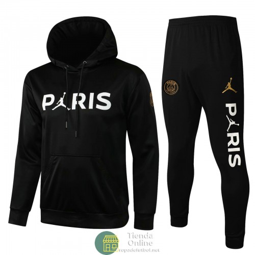 PSG x Jordan Sudadera Capucha Negro II + Pantalon Negro II 2021/2022