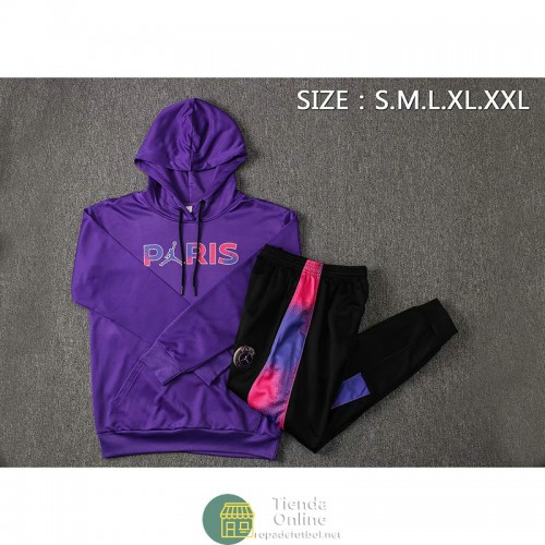 PSG x Jordan Sudadera Capucha Purple + Pantalon Negro 2021/2022