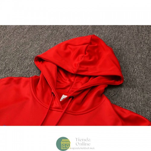 PSG x Jordan Sudadera Capucha Rojo + Pantalon Negro 2021/2022