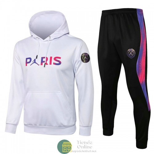 PSG x Jordan Sudadera Capucha Blanco II+ Pantalon Negro 2021/2022