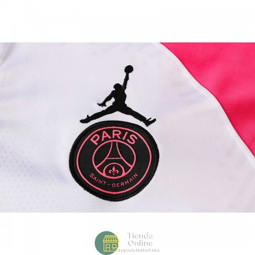 PSG x Jordan Sudadera De Entrenamiento Blanco Rosado + Pantalon Negro 2021/2022