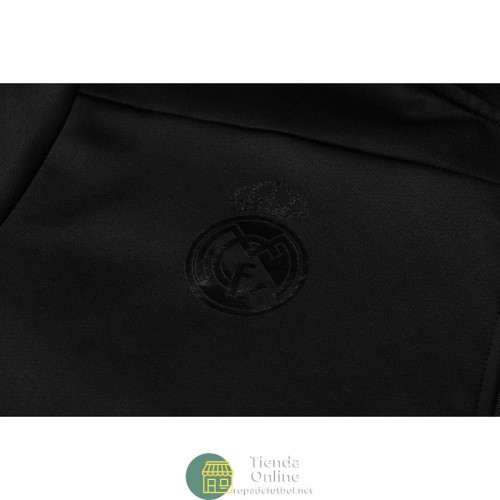 Real Madrid Chaqueta Capucha Negro + Pantalon Negro 2021/2022