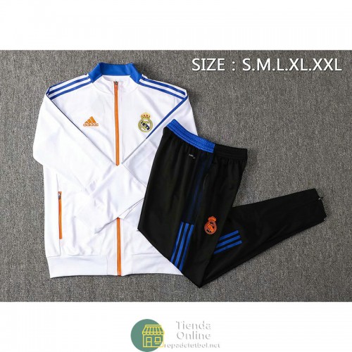 Real Madrid Chaqueta Blanco II + Pantalon Negro II 2021/2022