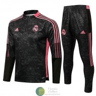 Real Madrid Sudadera De Entrenamiento Negro Rosado + Pantalon 2021/2022